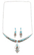 Multicolor Link Necklace With Detachable Centerpiece Earrings YS70516